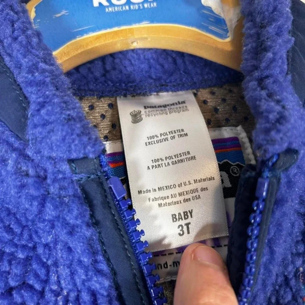 Vintage Toddler 3t Patagonia Retro X Deep Pile blue Sherpa vest